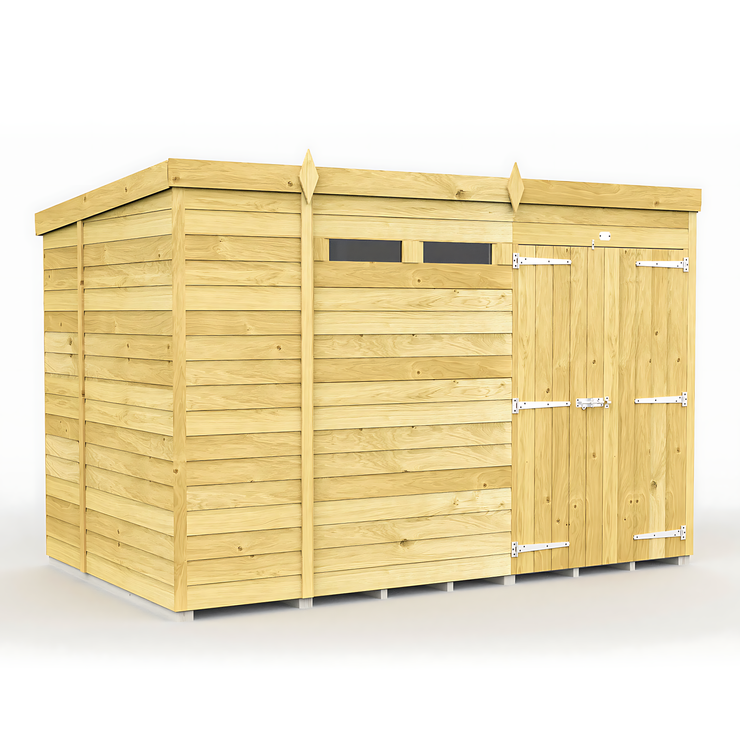 6ft x 11ft Pent Security Shed