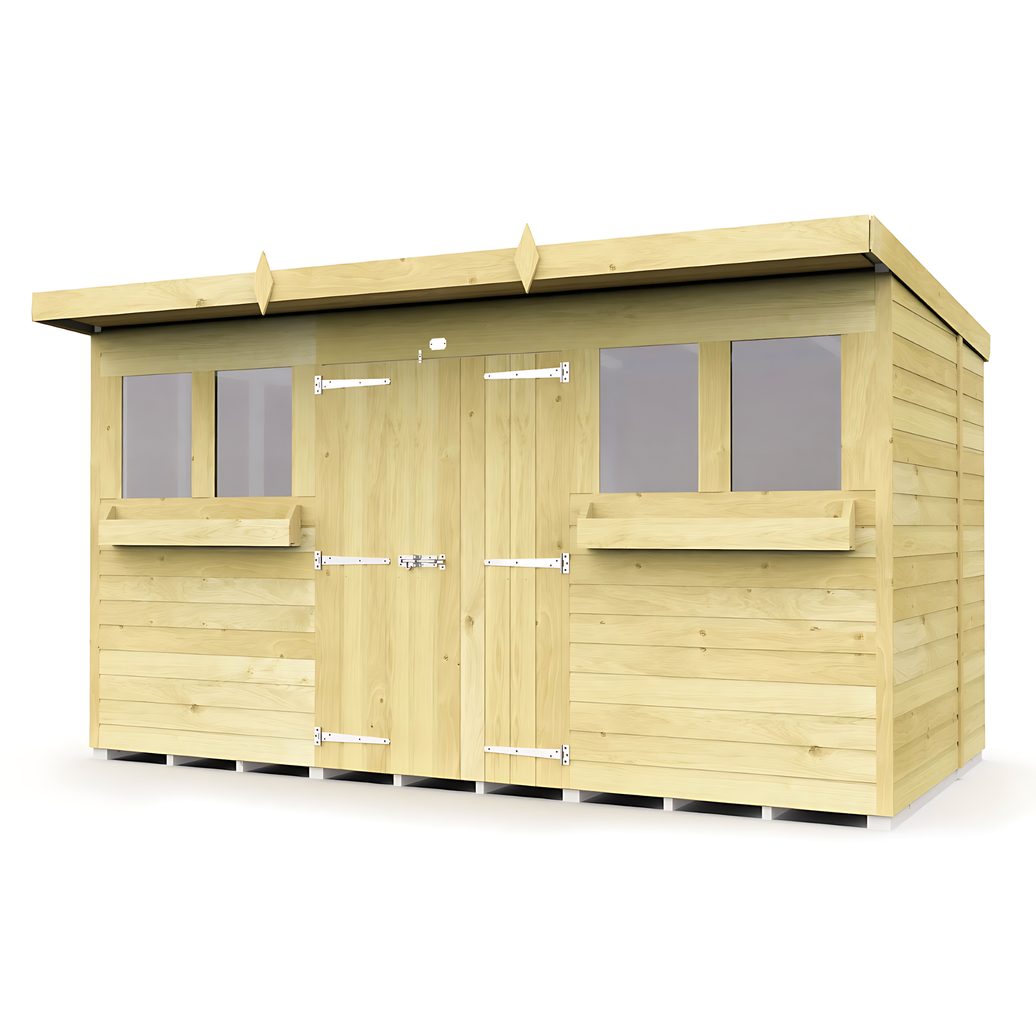7ft x 12ft Pent Summer Shed