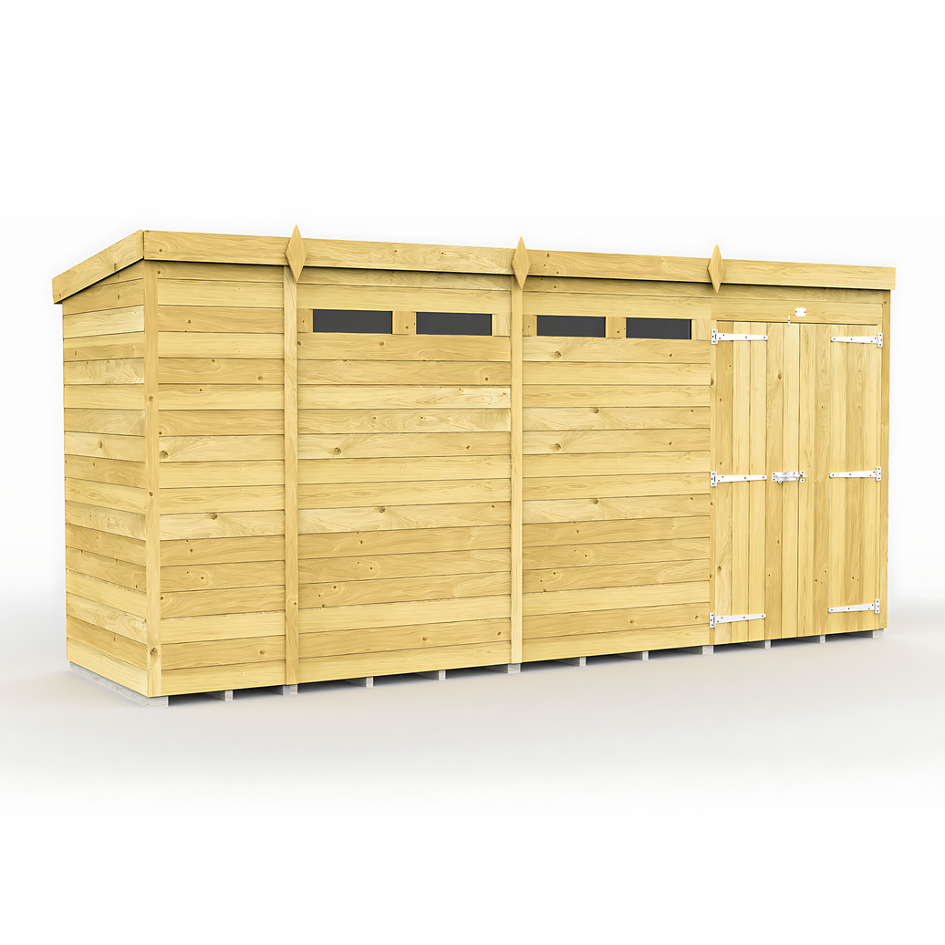 4ft x 14ft Pent Security Shed