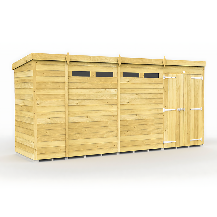 4ft x 15ft Pent Security Shed