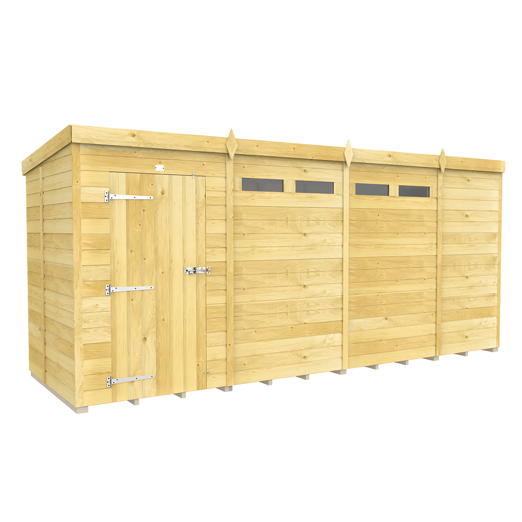 5ft x 15ft Pent Security Shed
