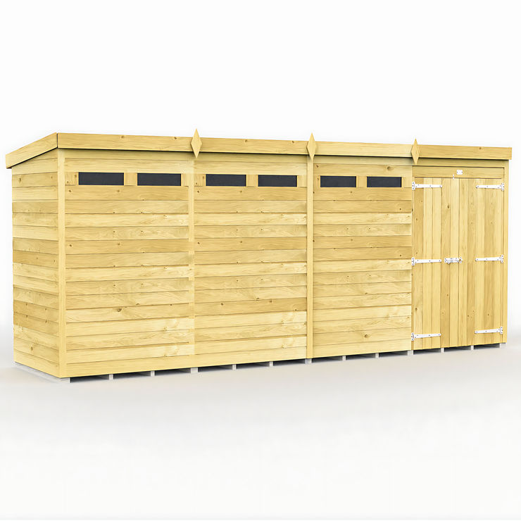 4ft x 16ft Pent Security Shed