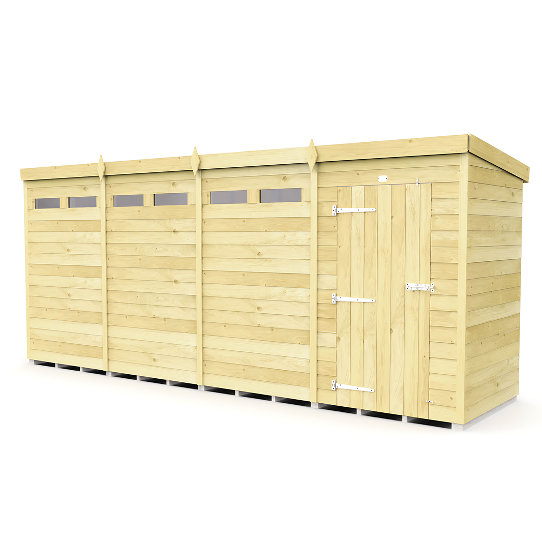 image 4ft x 16ft Pent Security Shed