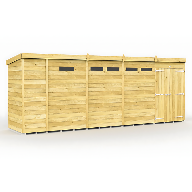 4ft x 17ft Pent Security Shed