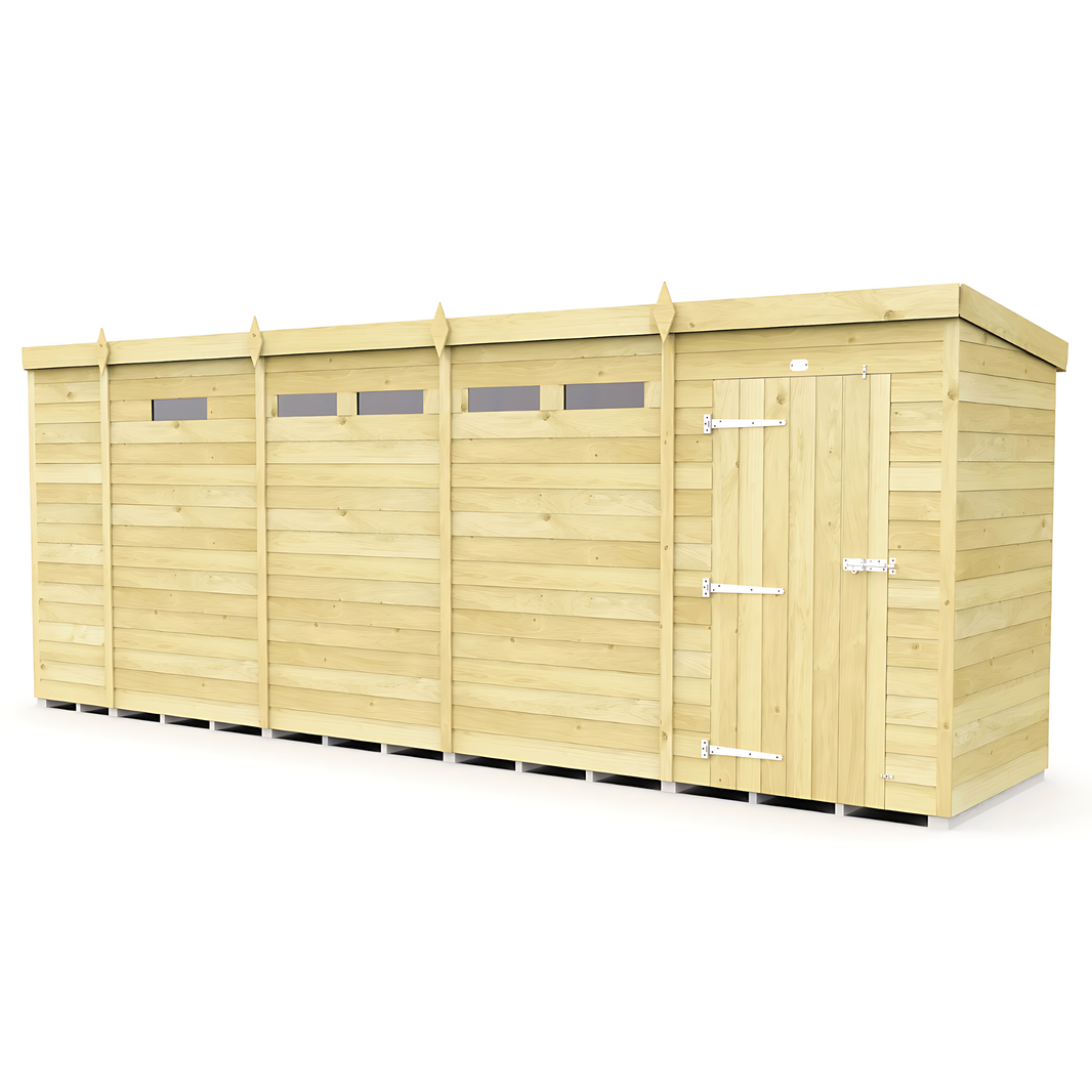 image 4ft x 17ft Pent Security Shed