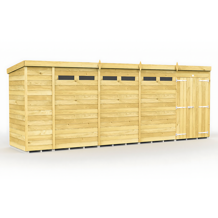 18ft x 4ft Pent Security Shed
