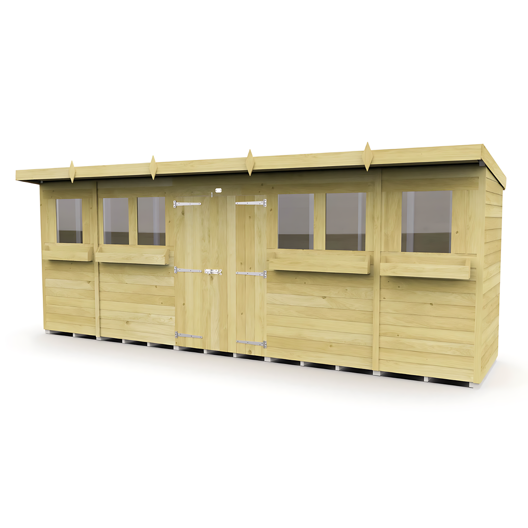 4ft x 18ft Pent Summer Shed
