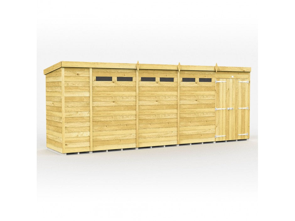 19ft x 4ft Pent Security Shed