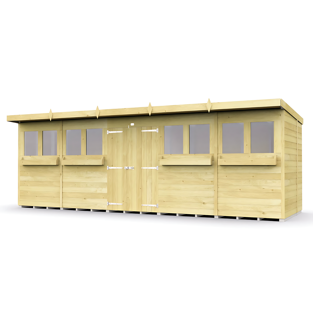 5ft x 20ft Pent Summer Shed