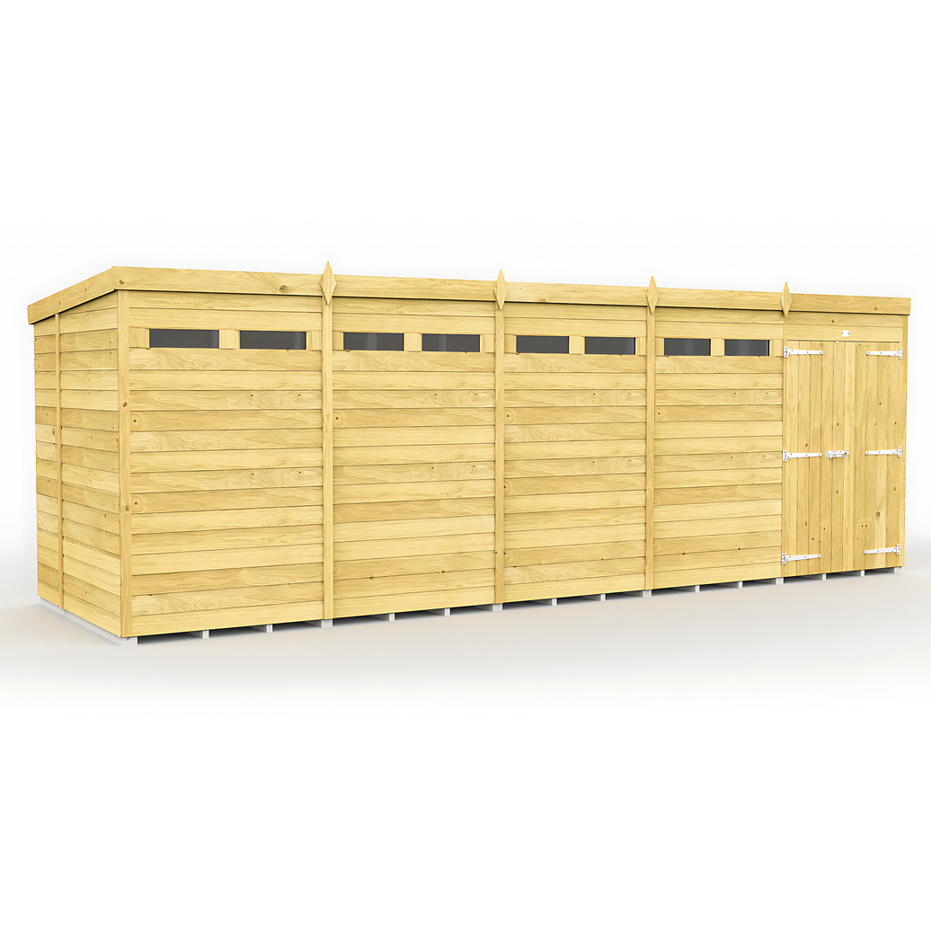 7ft x 20ft Pent Security Shed