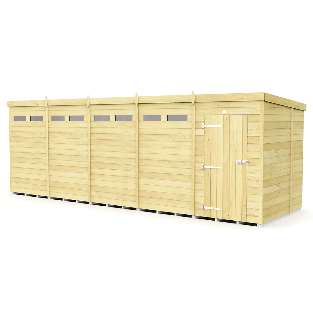 7ft x 20ft Pent Security Shed