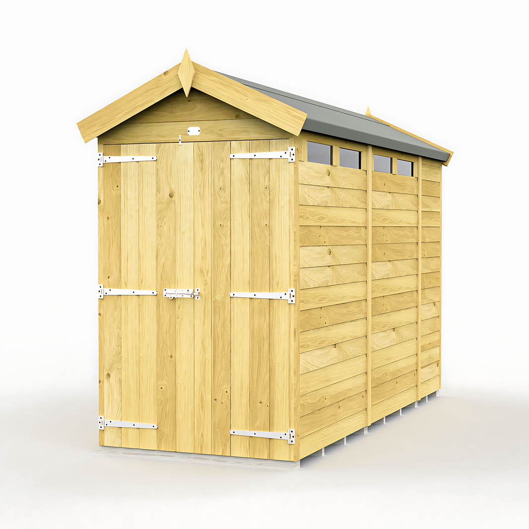 4ft x 10ft Apex Security Shed