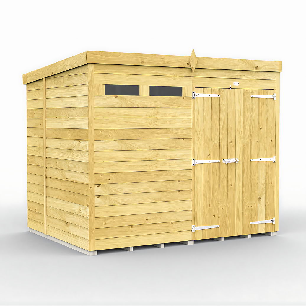 6ft x 8ft Pent Security Shed