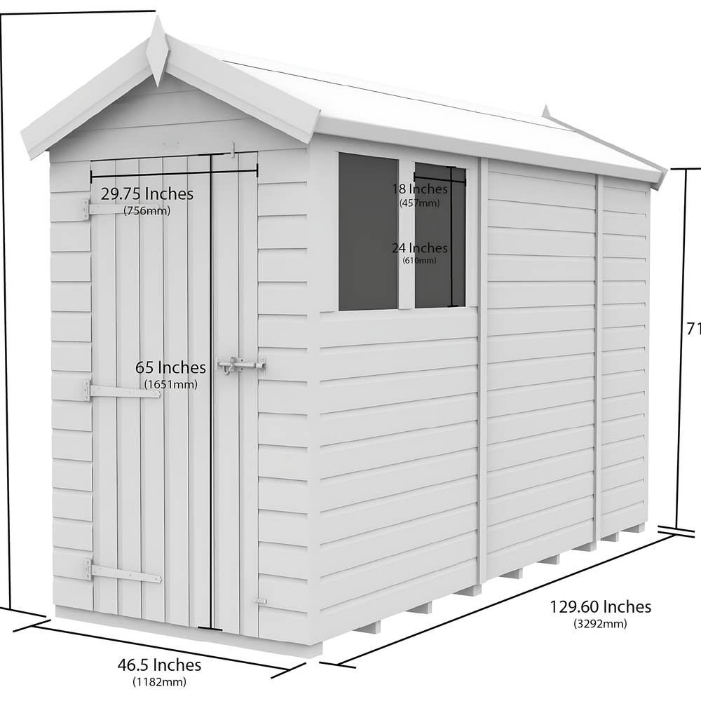 4ft x 11ft Apex Shed