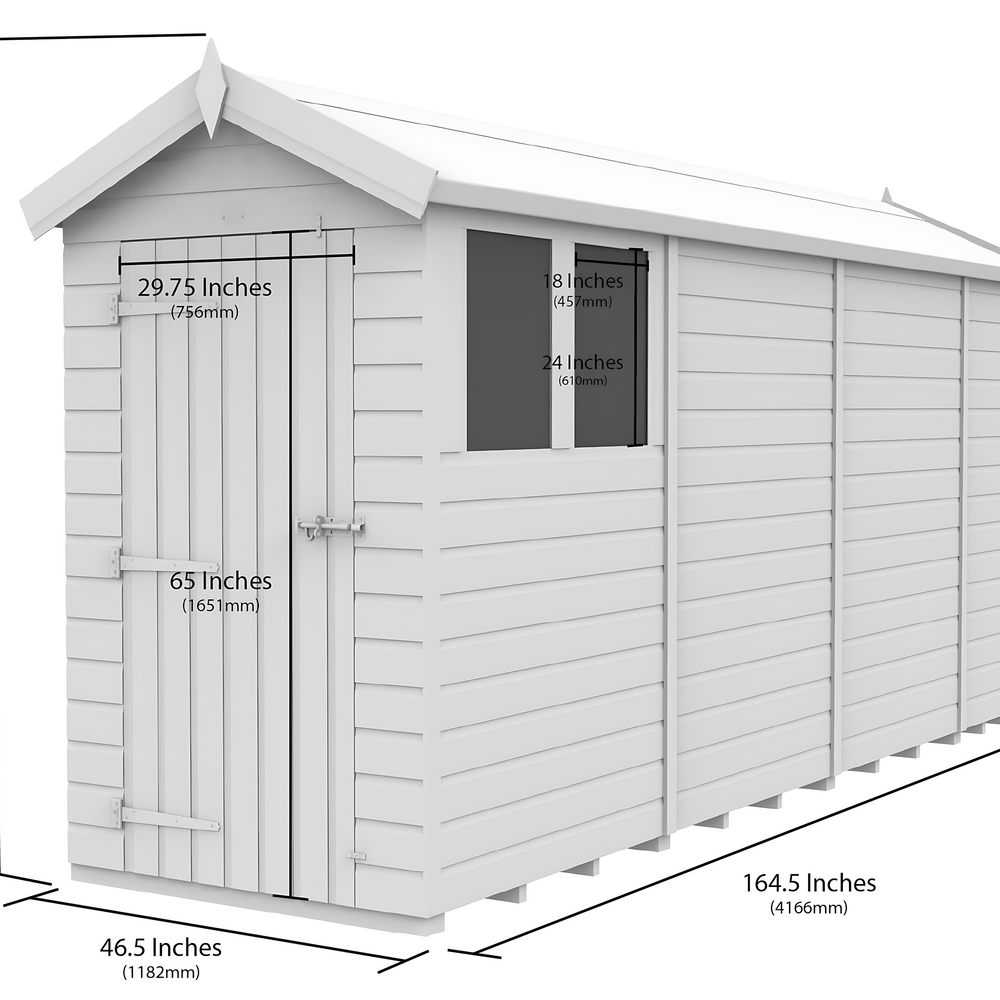 5ft x 14ft Apex Shed