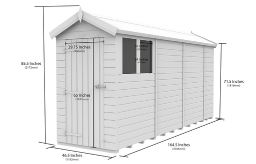 5ft x 14ft Apex Shed