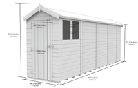 5ft x 17ft Apex Shed