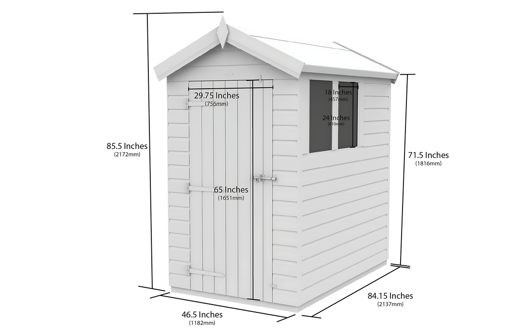 image 5ft x 7ft Apex Shed