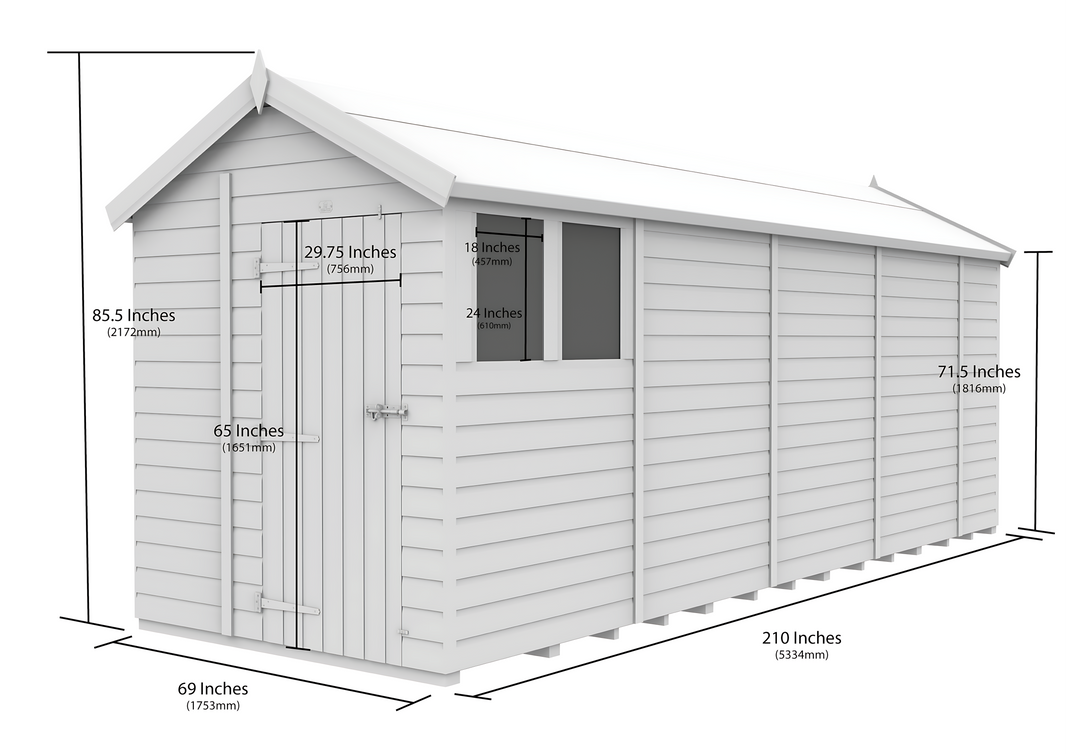 image 6ft x 18ft Apex Shed