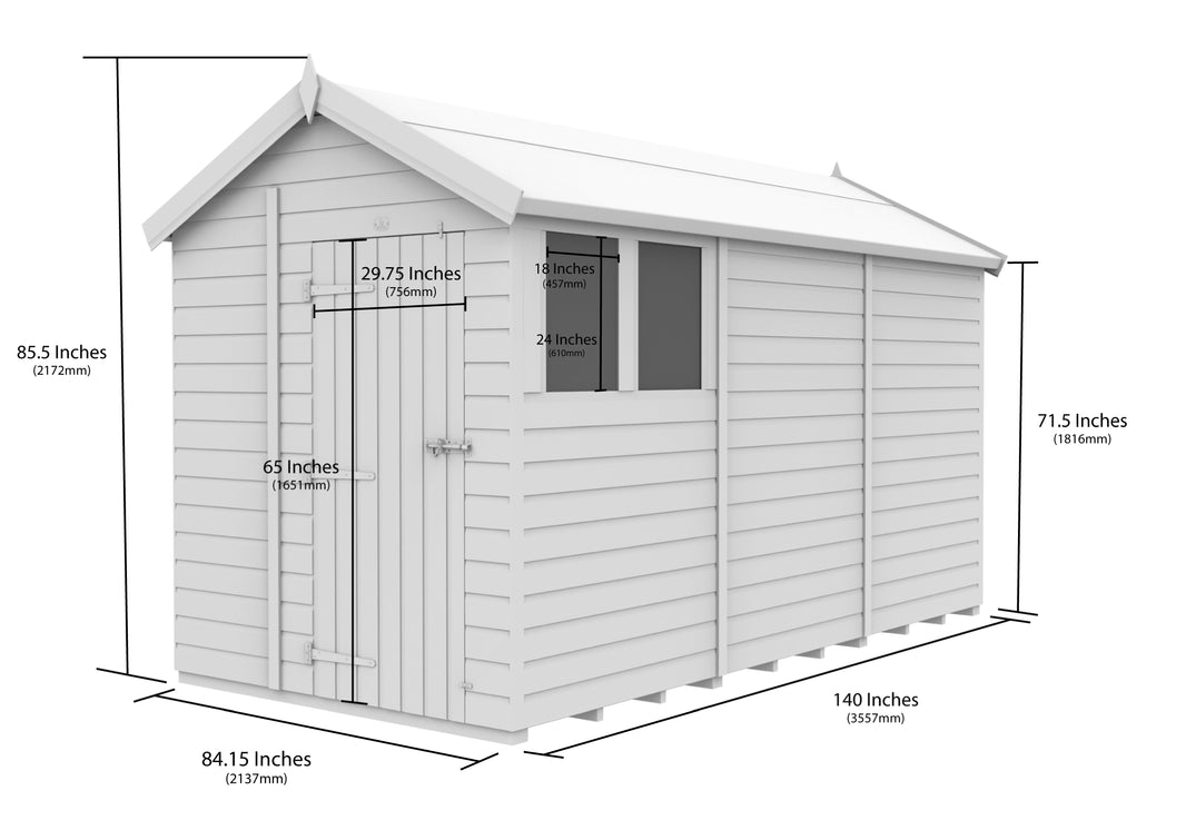 image 7ft x 12ft Apex Shed