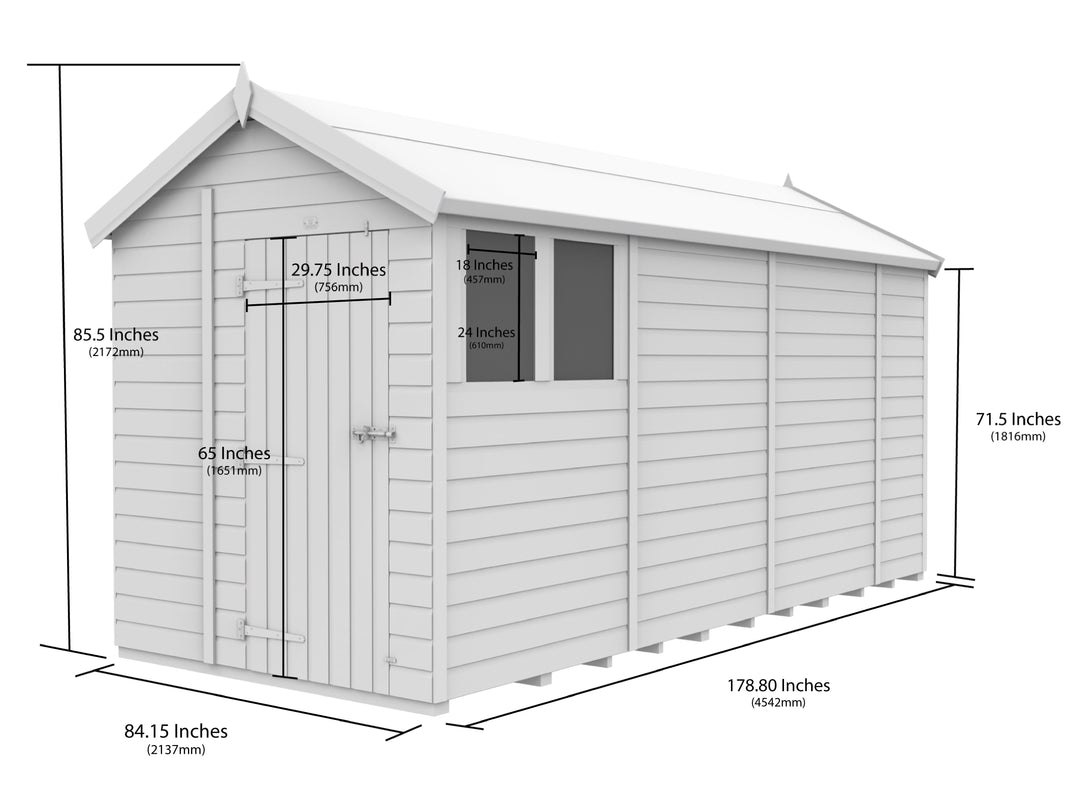 image 7ft x 15ft Apex Shed