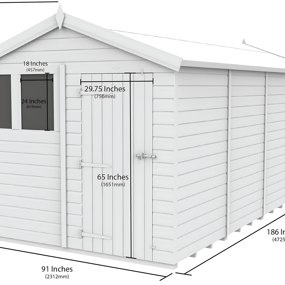 8ft x 16ft Apex Shed
