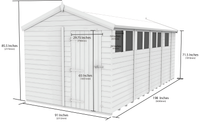 8ft x 17ft Apex Shed