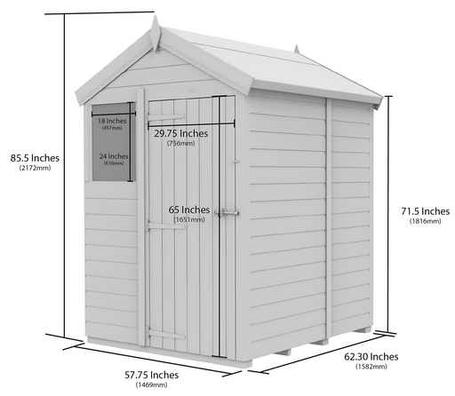 5ft x 5ft Apex Security Shed