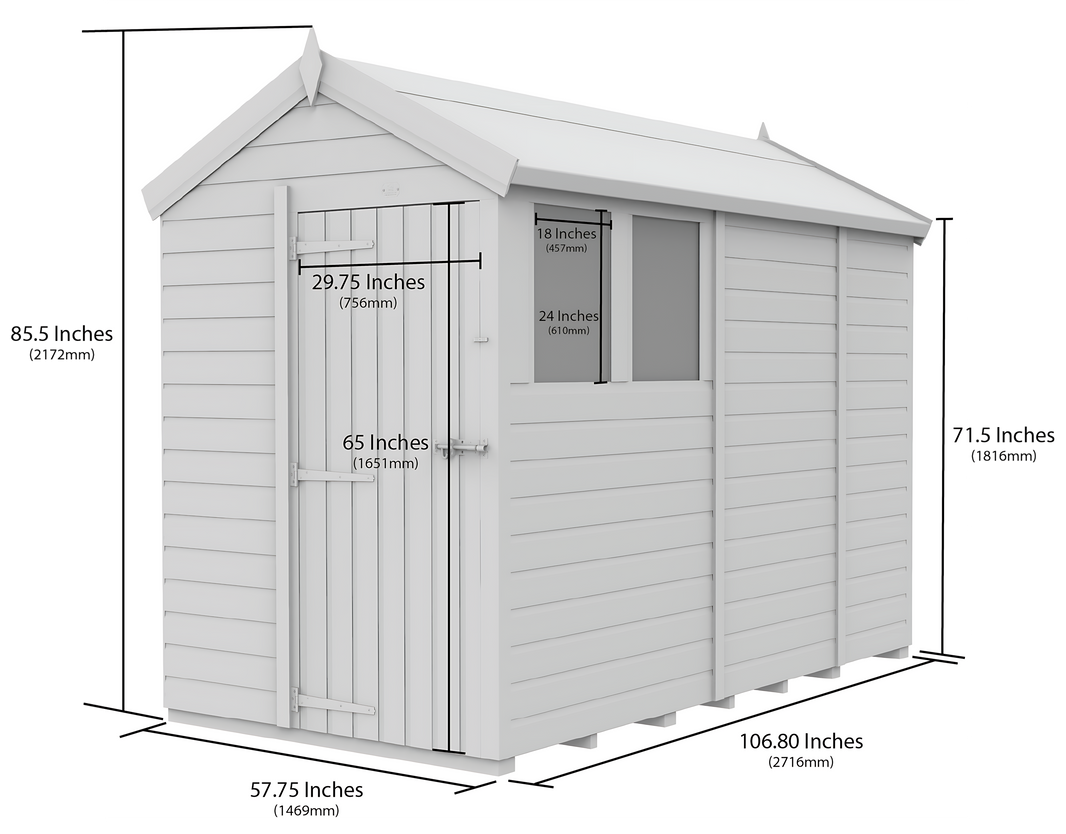 image 5ft x 9ft Apex Security Shed