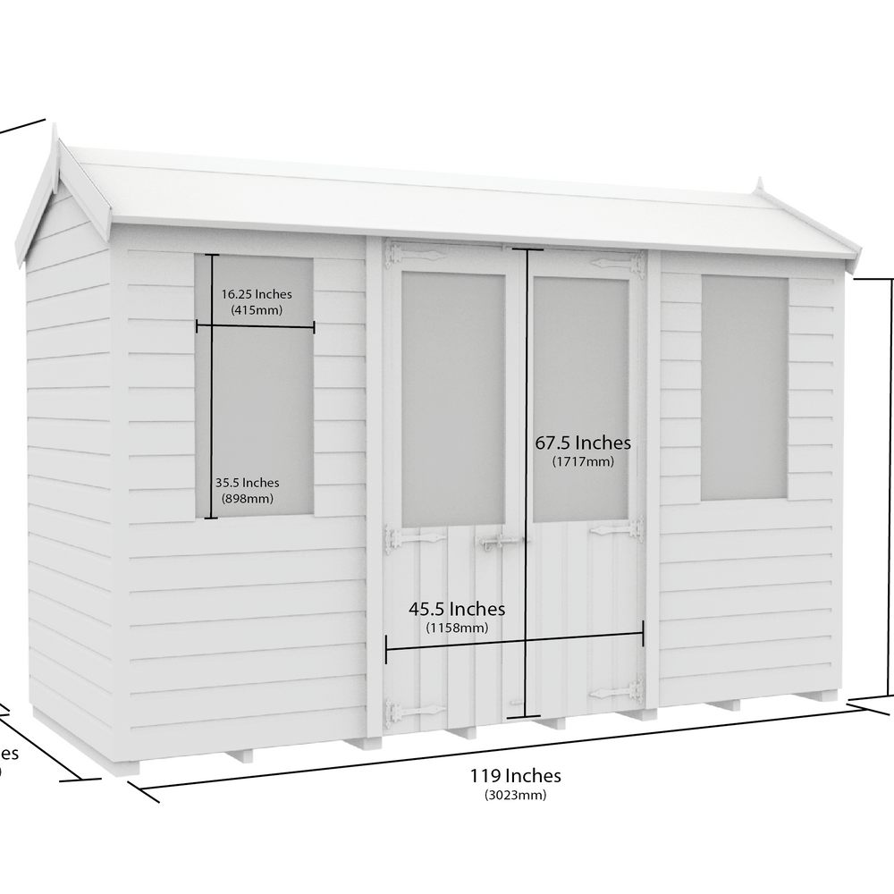 4ft x 10ft Apex Summer House