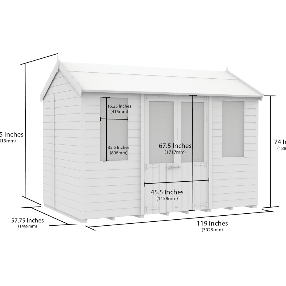 5ft x 10ft Apex Summer House