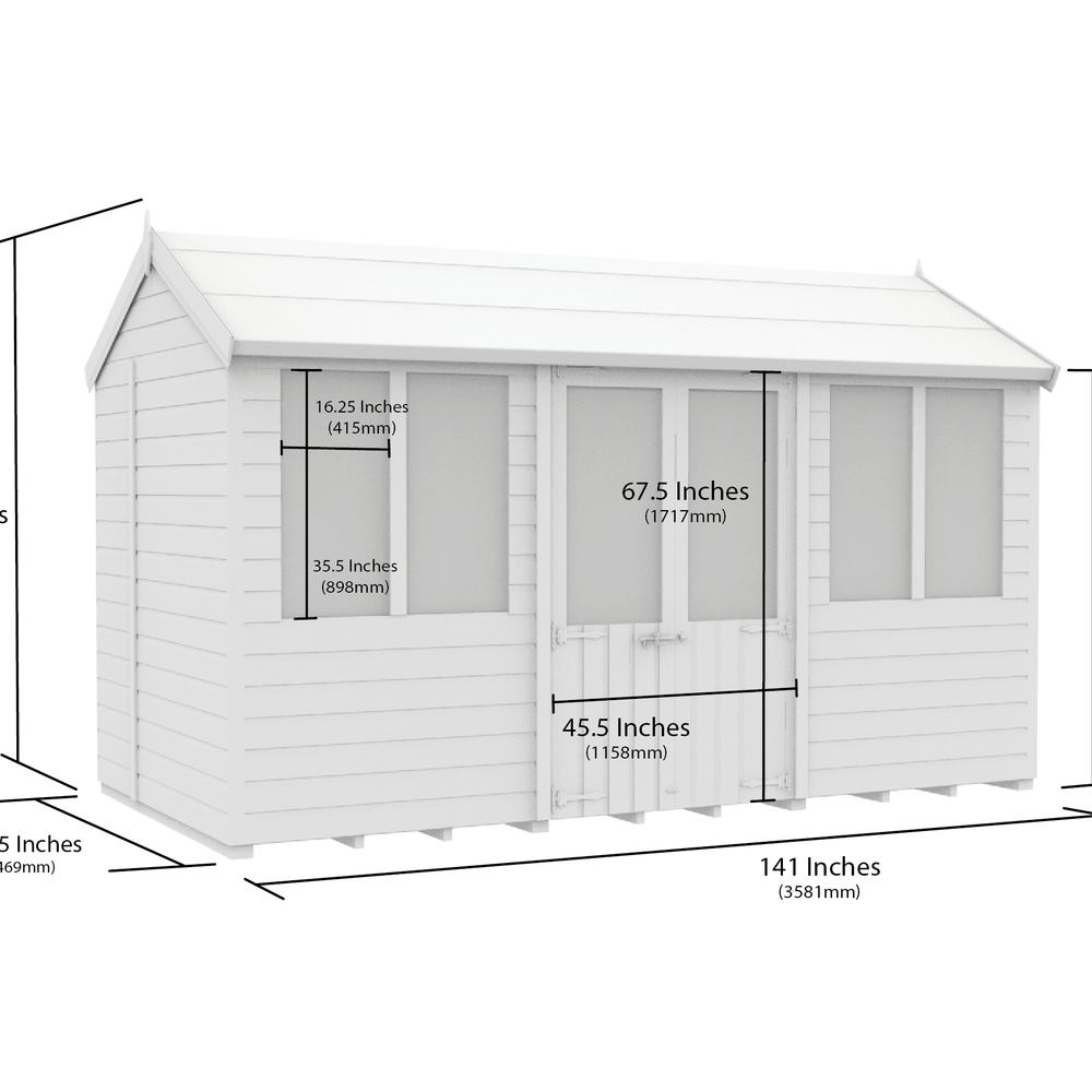 5ft x 12ft Apex Summer House