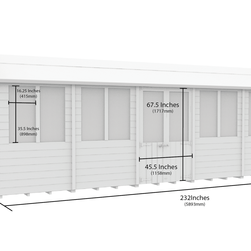 5ft x 20ft Apex Summer House