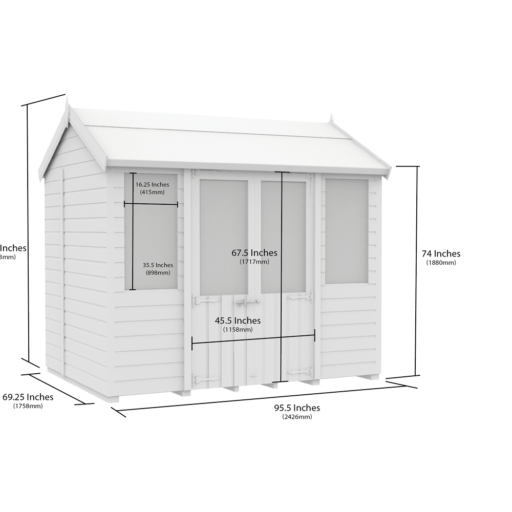 6ft x 8ft Apex Summer House