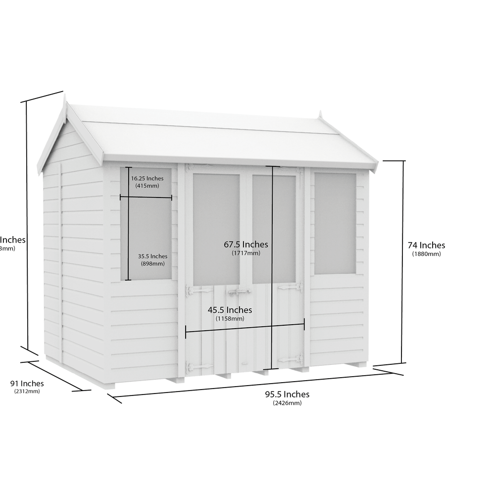 8ft x 10ft Apex Summer House