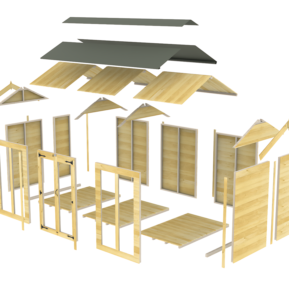 6ft x 8ft Apex Summer House (Full Height Window)