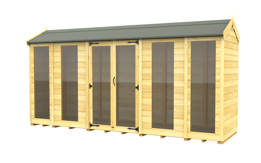 4ft x 14ft Apex Summer House (Full Height Window)