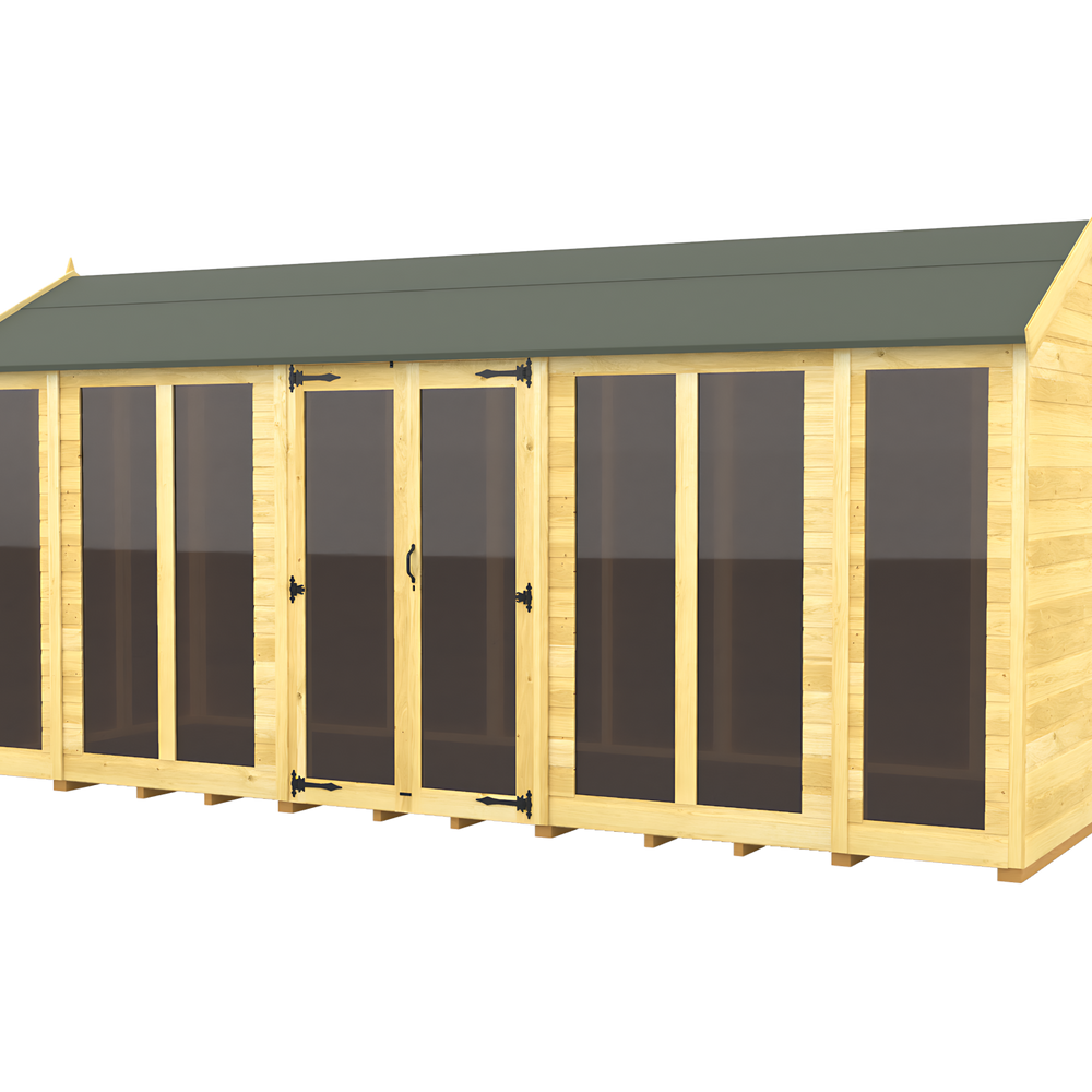 5ft x 16ft Apex Summer House (Full Height Window)