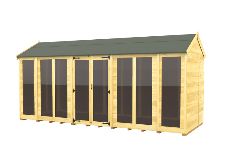 5ft x 16ft Apex Summer House (Full Height Window)