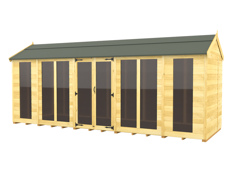 8ft x 18ft Apex Summer House (Full Height Window)