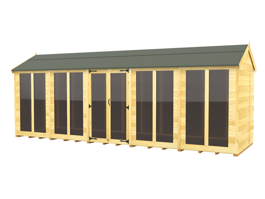 8ft x 20ft Apex Summer House (Full Height Window)