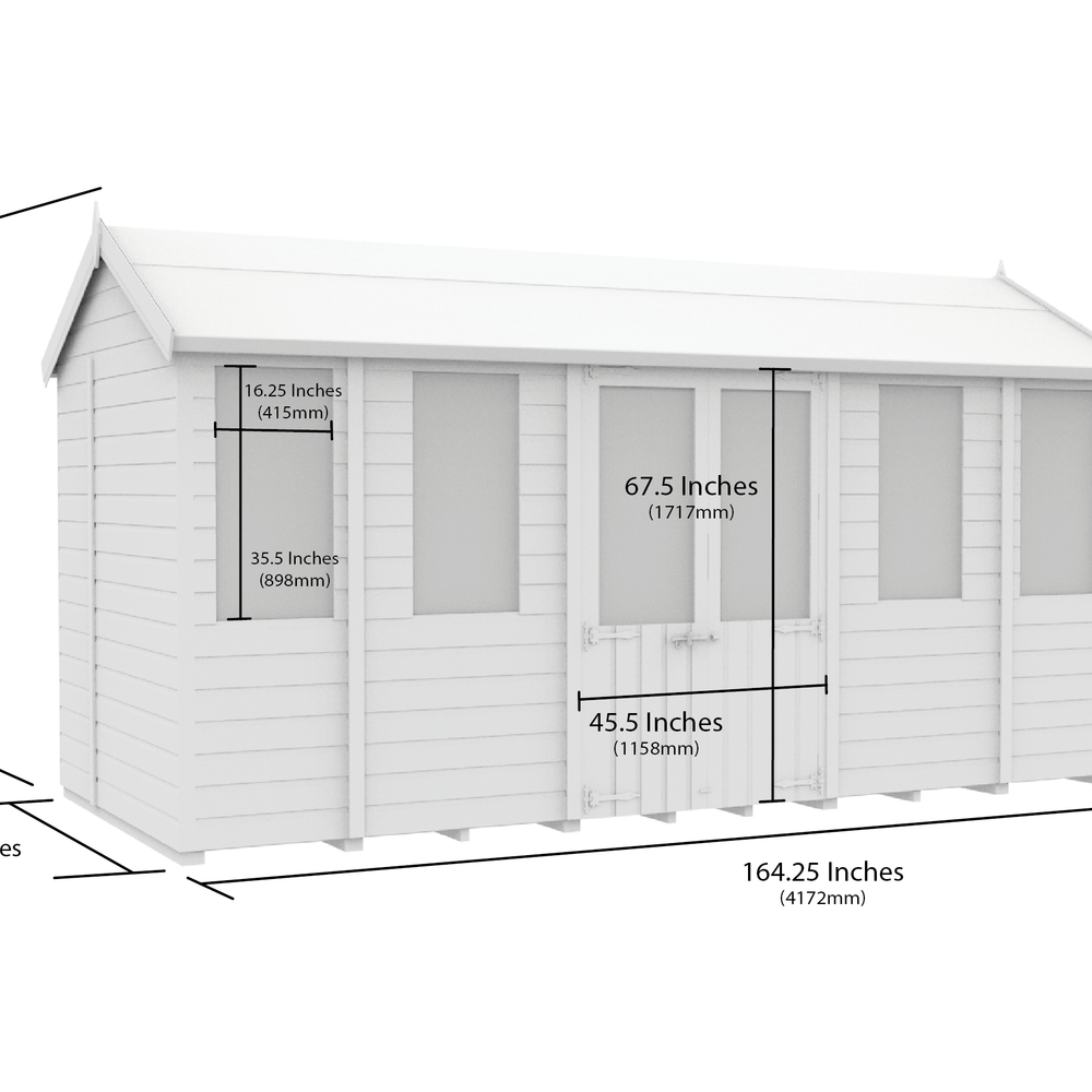 7ft x 14ft Apex Summer Shed
