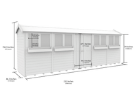 4ft x 20ft Apex Summer Shed