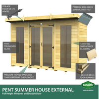 4ft Pent Summer House (Full Height Window)