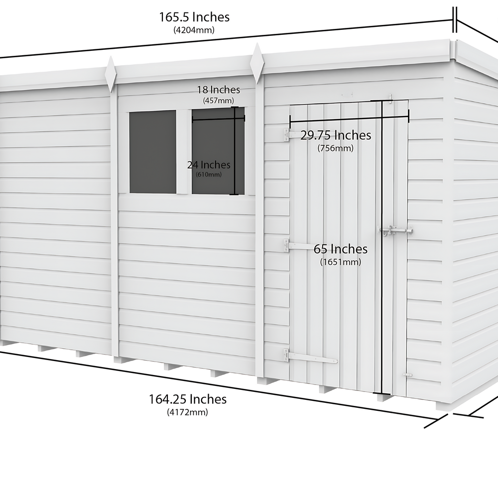 8ft x 14ft Pent Shed