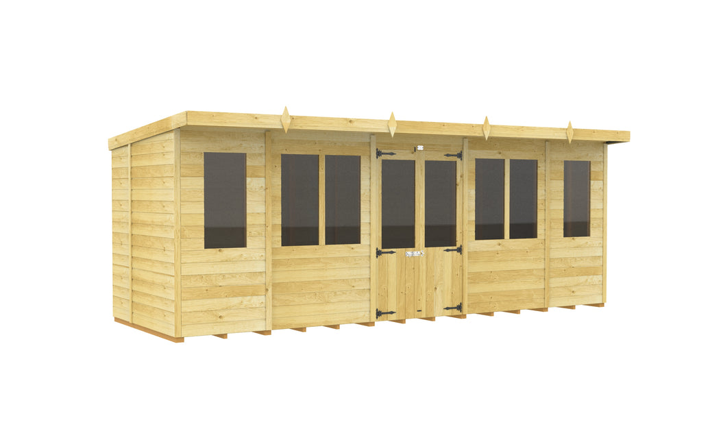 7ft x 18ft Pent Summer House