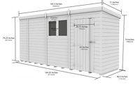 4ft x 15ft Pent Shed