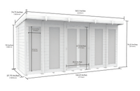5ft x 14ft Pent Summer House (Full Height Window)