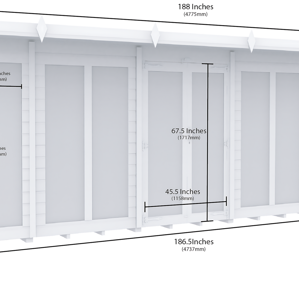 5ft x 16ft Pent Summer House (Full Height Window)