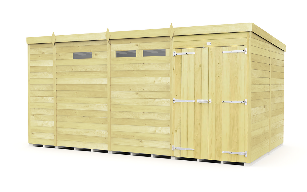8ft x 13ft Pent Security Shed
